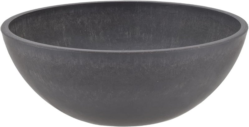 PSW Pot M30DC Collection Shallow Garden Bowl Low Planter for Succulents, Bonsai, Fairy Gardens, Herbs - 12-inch Dark Charcoal - Image 2